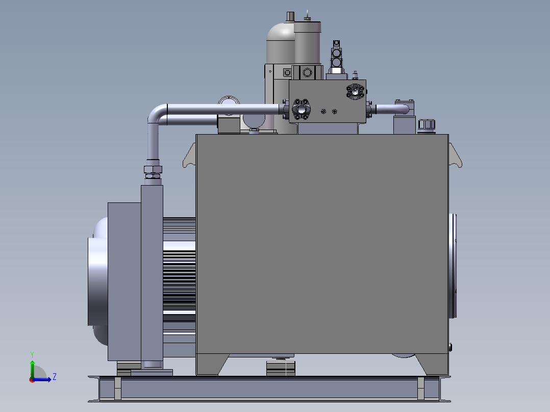 车厢焊接流水线液压泵源左视图
