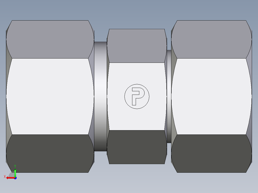 卡套式工业通用硬管接头EO_Distance_piece_adapter_DA20S71后视图