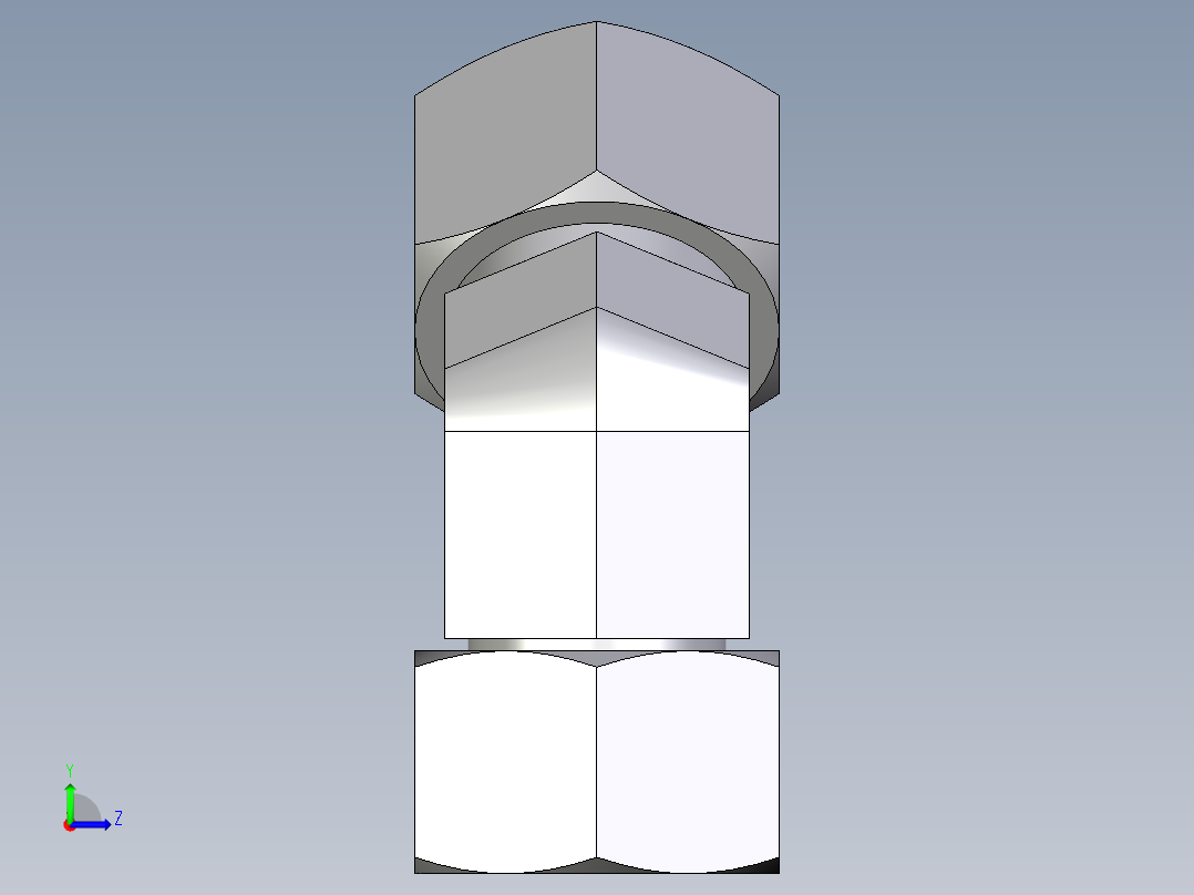 卡套式工业通用硬管接头EO_Swivel_nut_45_deg_elbow_EV20ZSCF左视图
