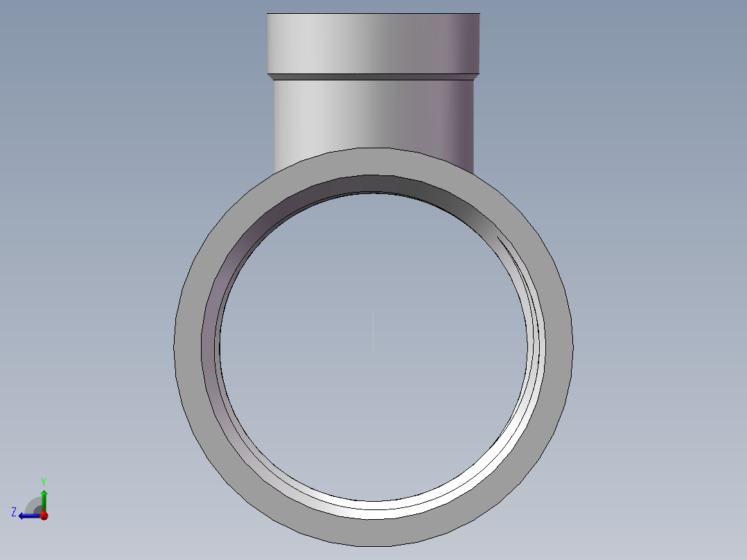 三通-异径 DN25-DN10右视图