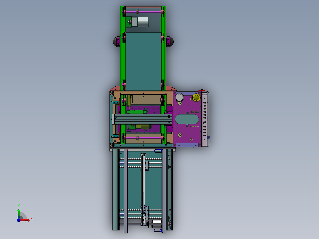 SMT贴片机后端输送下板机前视图