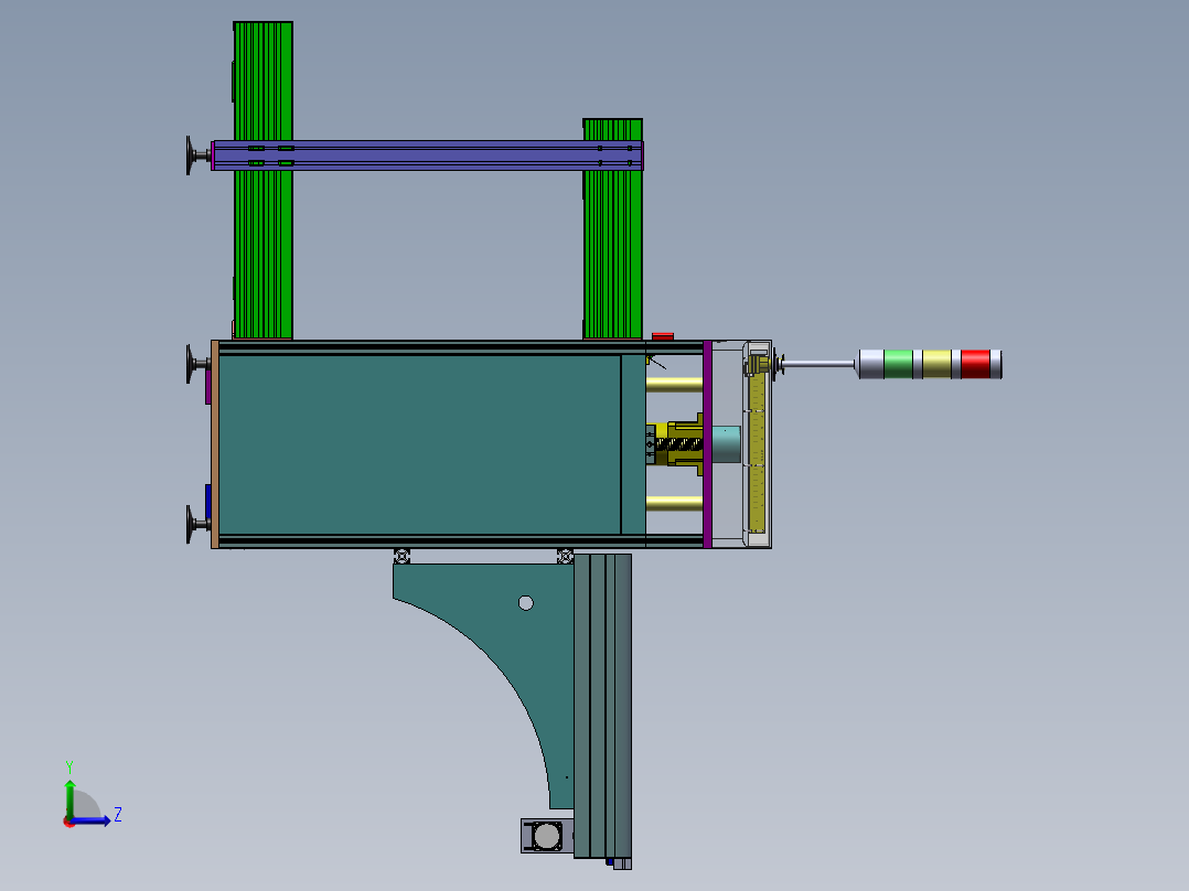 SMT贴片机后端输送下板机左视图
