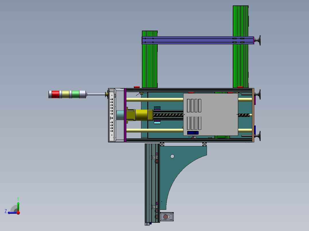 SMT贴片机后端输送下板机右视图