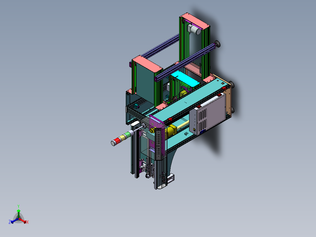 SMT贴片机后端输送下板机正等轴测图