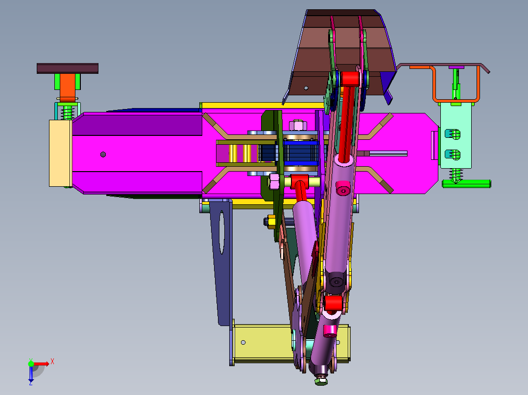 狭窄空间作业小型挖掘机作业臂俯视图