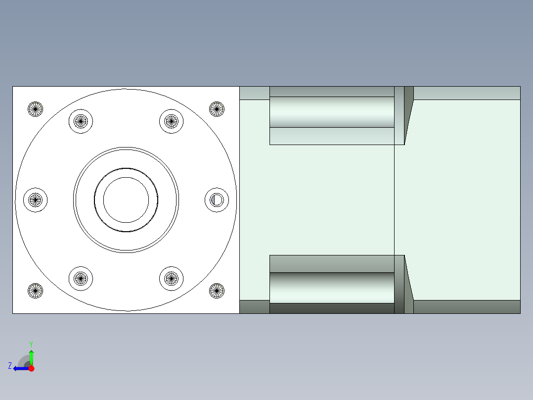 换向器PW90双轴 PLX90-L1 19-70-90-M6.stp右视图