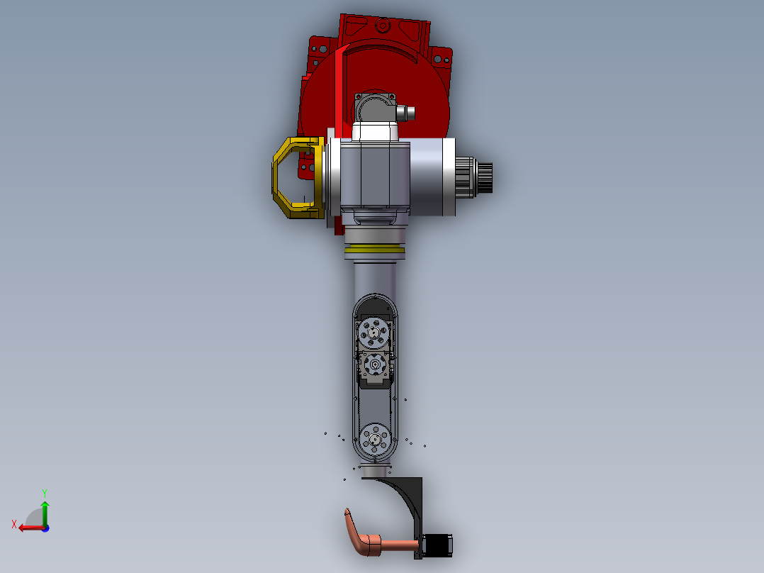 10kg六关节机器人三维-六自由度打磨机器人后视图