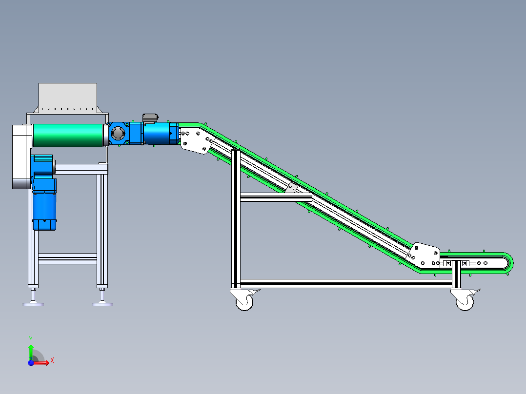 斜坡传送带前视图