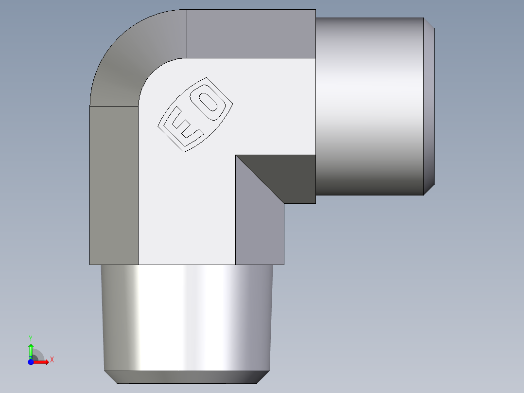 卡套式工业通用硬管接头EO_Male_stud_elbow_WE10SR71X前视图