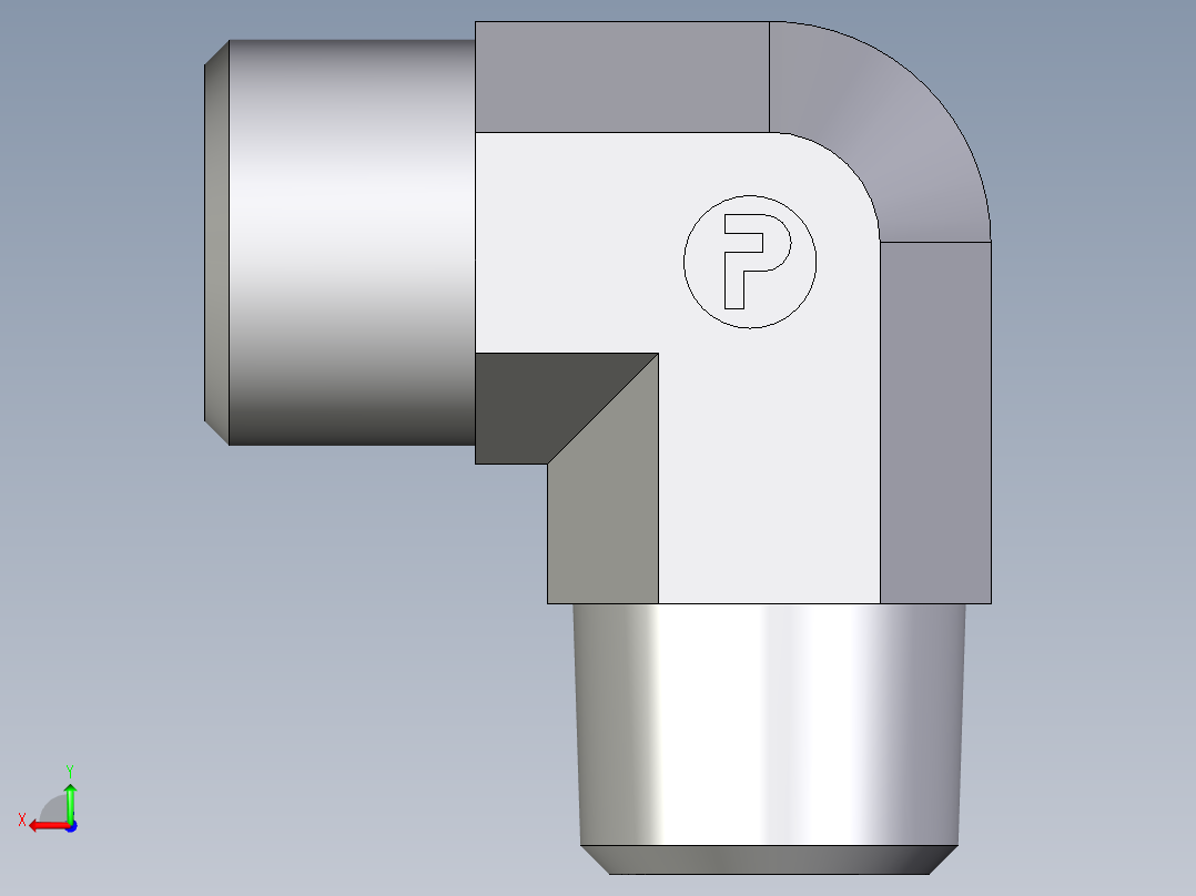 卡套式工业通用硬管接头EO_Male_stud_elbow_WE10SR71X后视图