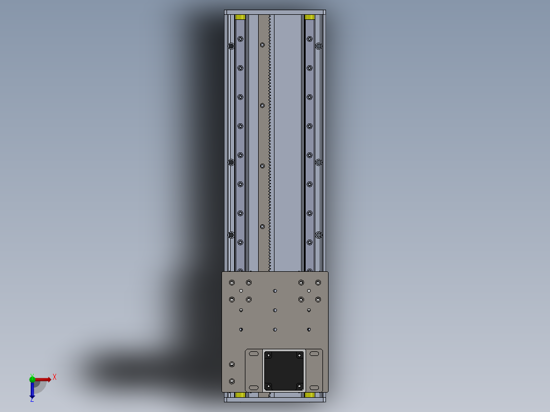电动滑台模组ZDM210模型俯视图