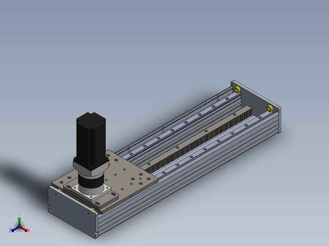 电动滑台模组ZDM210模型正等轴测图