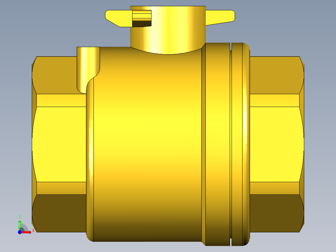 管道手动球阀-水管开关阀-手动阀门395_04_E_1_body前视图