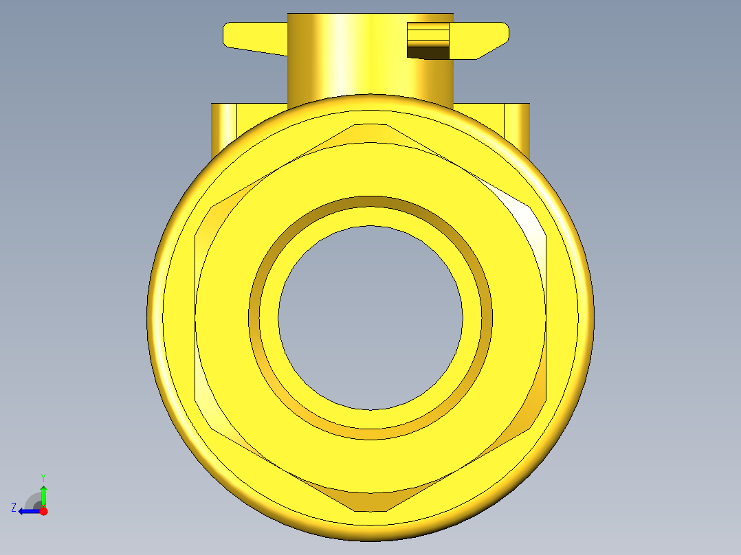 管道手动球阀-水管开关阀-手动阀门395_04_E_1_body右视图