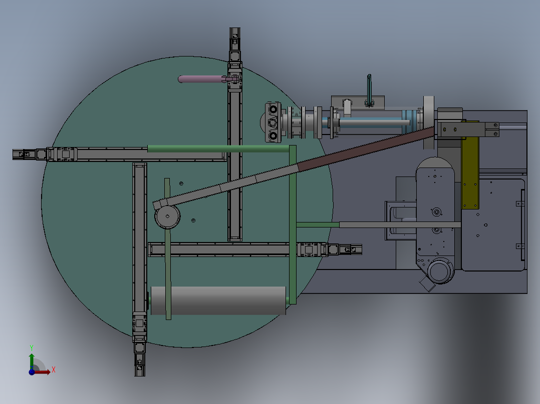 缠绕覆膜包装机前视图