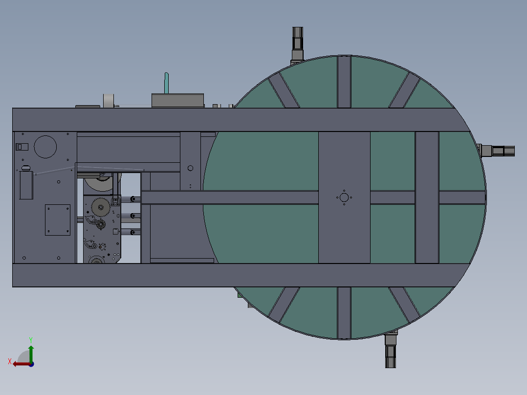 缠绕覆膜包装机后视图