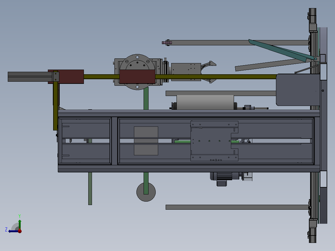 缠绕覆膜包装机右视图