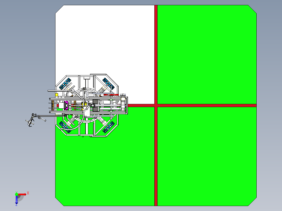 ROBOT 2019 MR1搬运放置全向轮机器人车俯视图