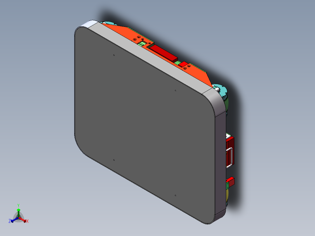 潜伏式AGV小车sw18可编辑正等轴测图