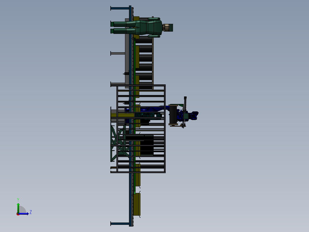 机器人取料装箱线sw14左视图