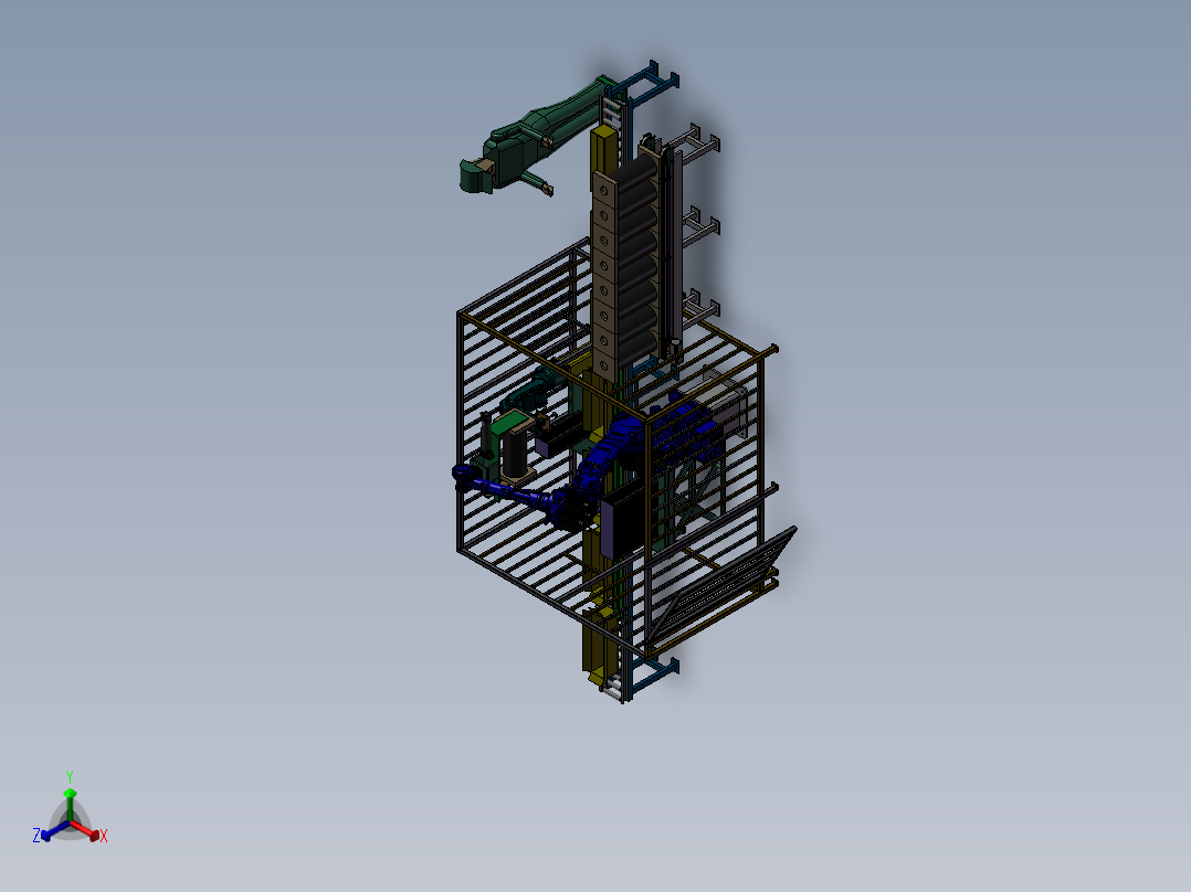 机器人取料装箱线sw14正等轴测图