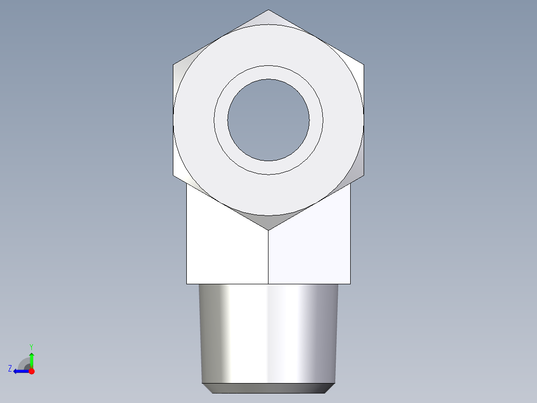 卡套式工业通用硬管接头EO_Male_stud_run_tee_TE08LLR71右视图