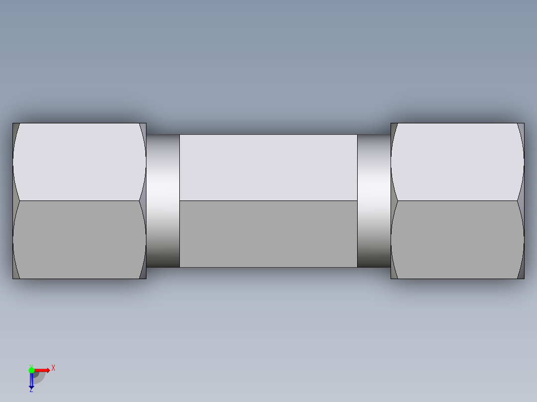 卡套式工业通用硬管接头EO_Male_stud_run_tee_TE08LLR71俯视图