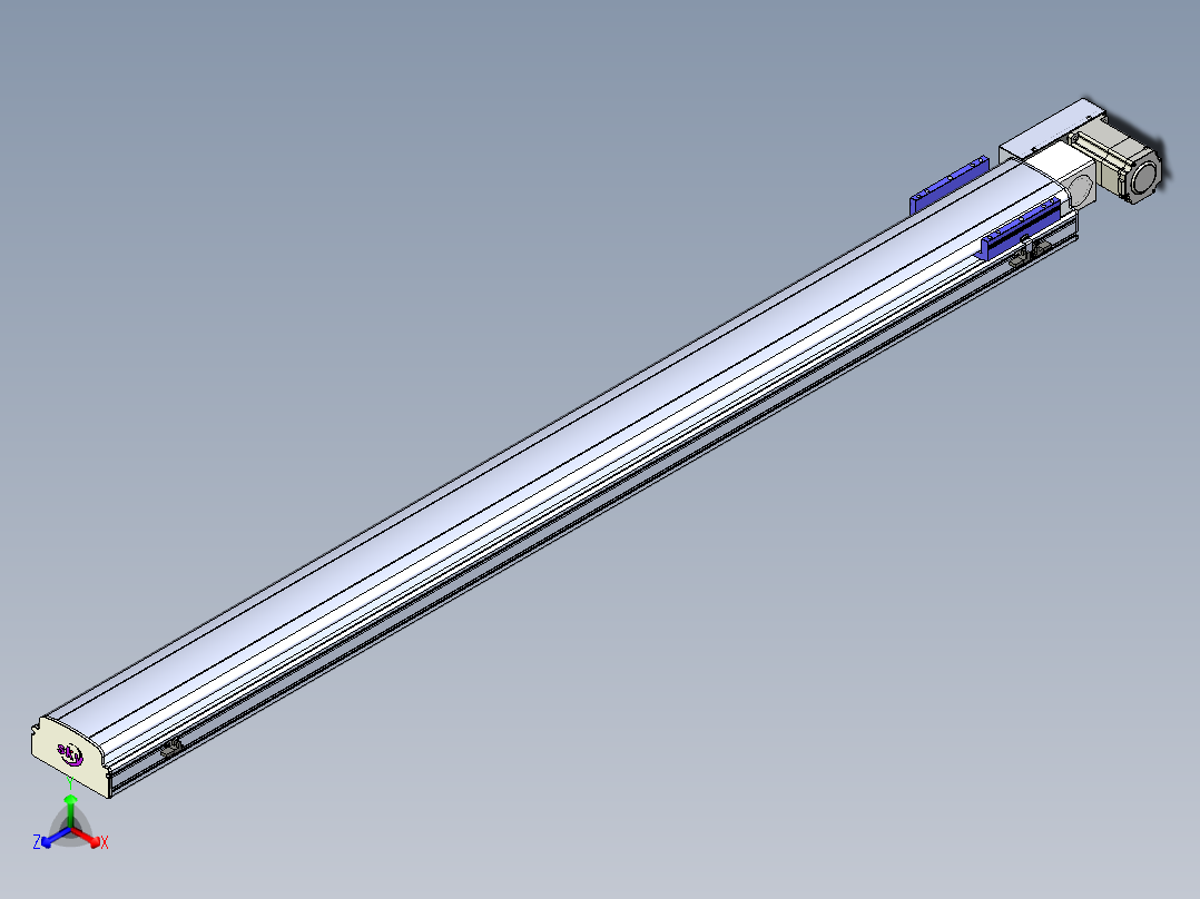 同步带滑台-半封闭B17H-L50-S1850-L-P75-D3正等轴测图
