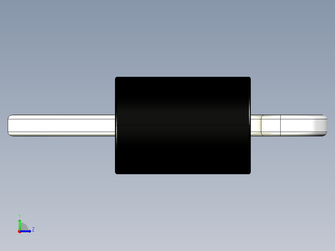 印刷电路板的通孔测试点。印刷电路板焊接孔直径1毫米，高度5毫米左视图