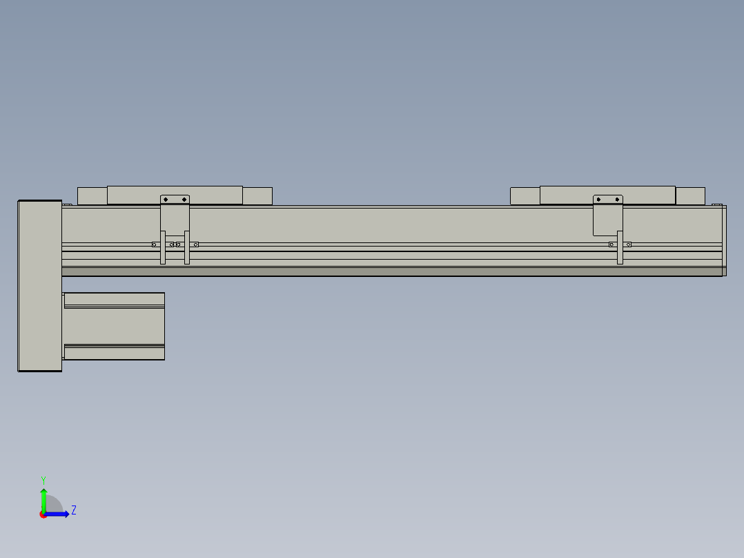 直线模组LHC17-S500-D设计图纸左视图