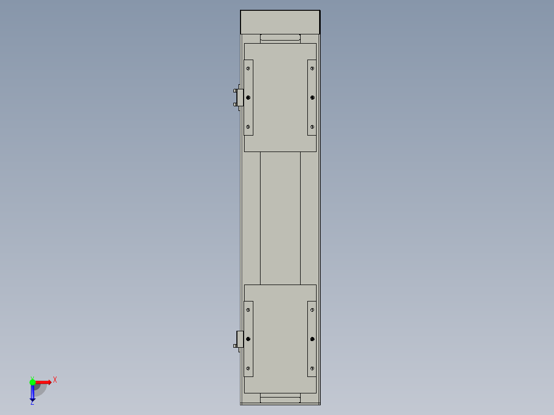 直线模组LHC17-S500-D设计图纸俯视图