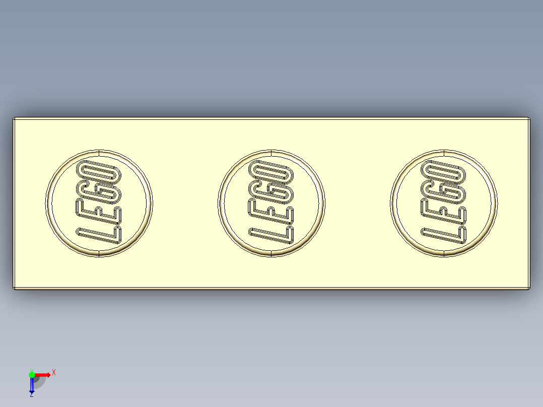 乐高套装 4421基本积木-4162465 - 3622 Brick Yellow - Tan Brick 1 x 3.STEP俯视图