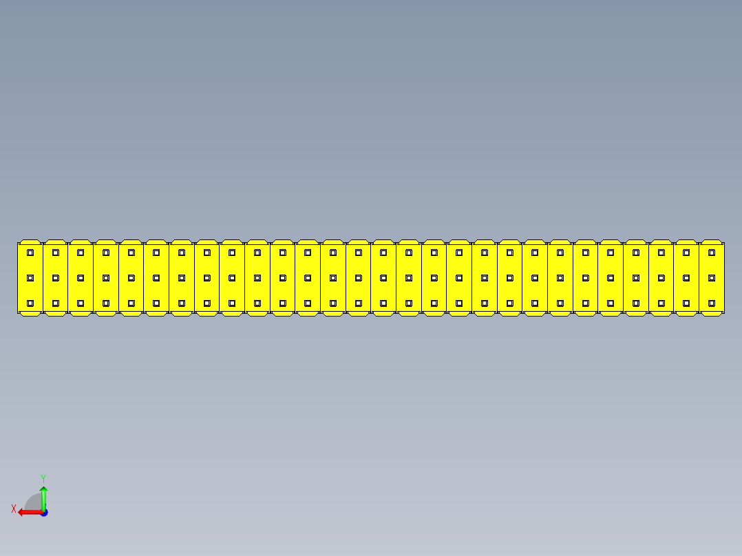 彩色公头100mil（2.54mm）系列-DS1021_yellow_3x28p_100mil_Type19_rev1.0后视图
