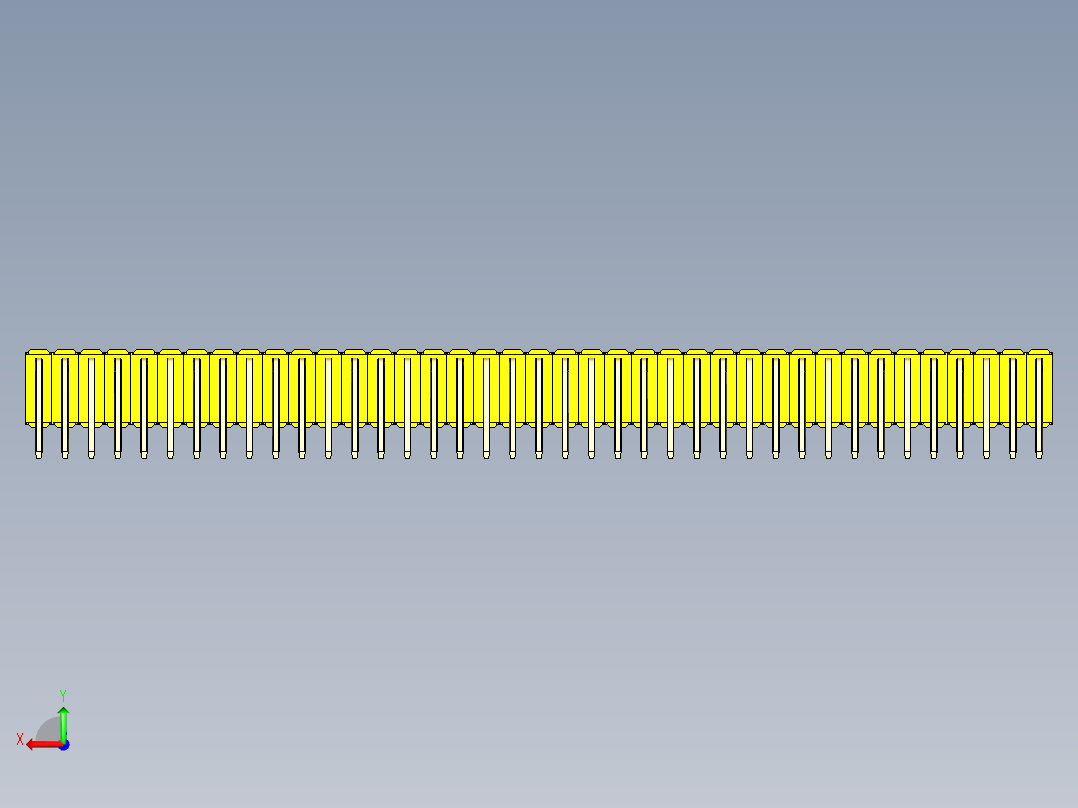 彩色公排针 100mil 2.54mm 系列-DS1022_yellow_3x39p_100mil_TypeD_rev1.0后视图