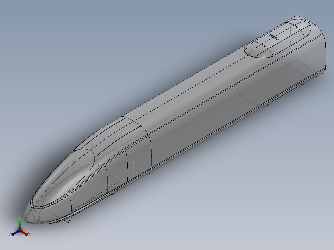 动车头车车体399973正等轴测图