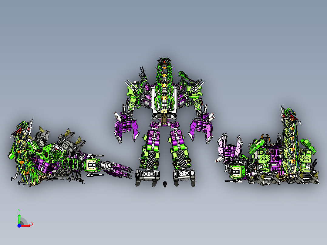 蝎子变形金刚拼装模型前视图