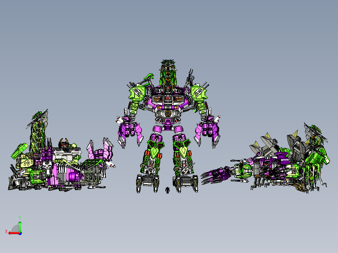 蝎子变形金刚拼装模型后视图