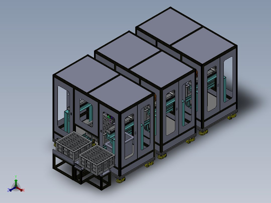 锂电池注液孔激光自动封孔机正等轴测图