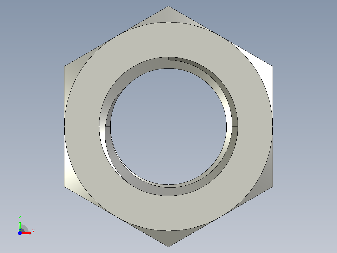 公制六角螺母-Metric Hex Nuts M20 x 2.5mm Thread前视图