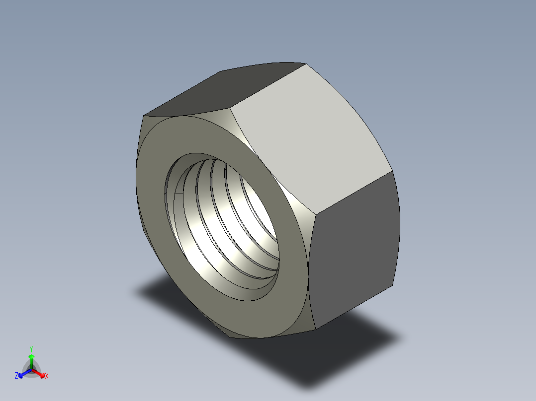 公制六角螺母-Metric Hex Nuts M20 x 2.5mm Thread正等轴测图