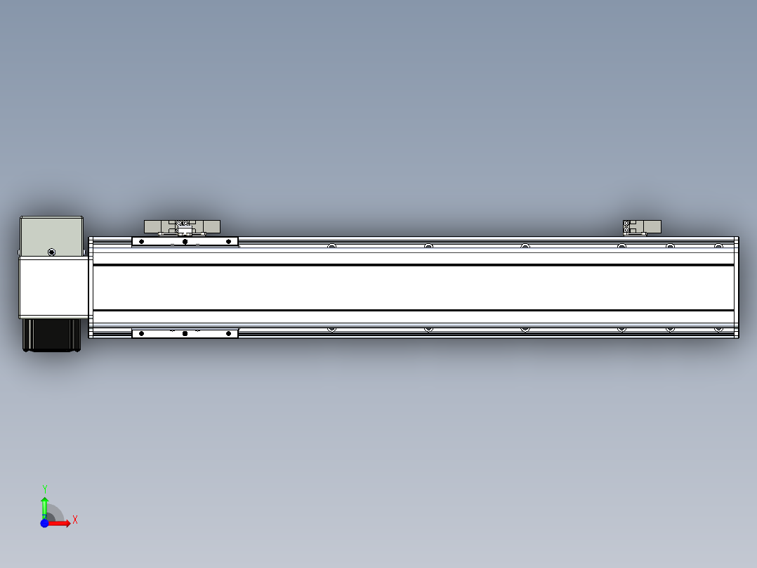 同步带滑台-半封闭B10H-L45-S450-RD-P40-D3前视图