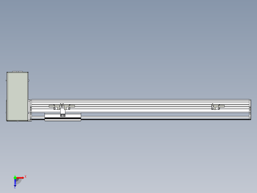 同步带滑台-半封闭B10H-L45-S450-RD-P40-D3俯视图