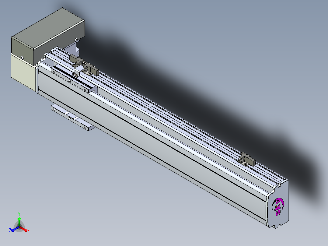 同步带滑台-半封闭B10H-L45-S450-RD-P40-D3正等轴测图