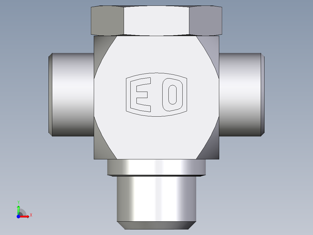 卡套式工业通用硬管接头EO_High_pressure_banjo_tee_TH15LROMDCF前视图
