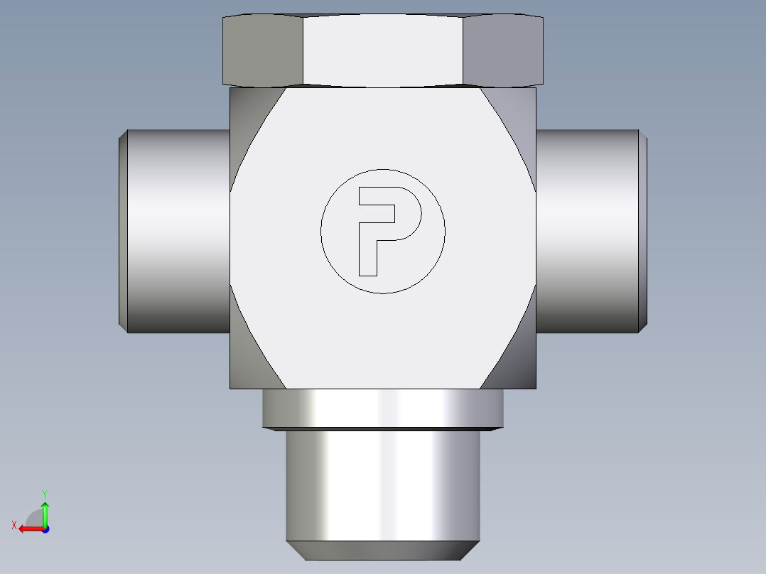 卡套式工业通用硬管接头EO_High_pressure_banjo_tee_TH15LROMDCF后视图