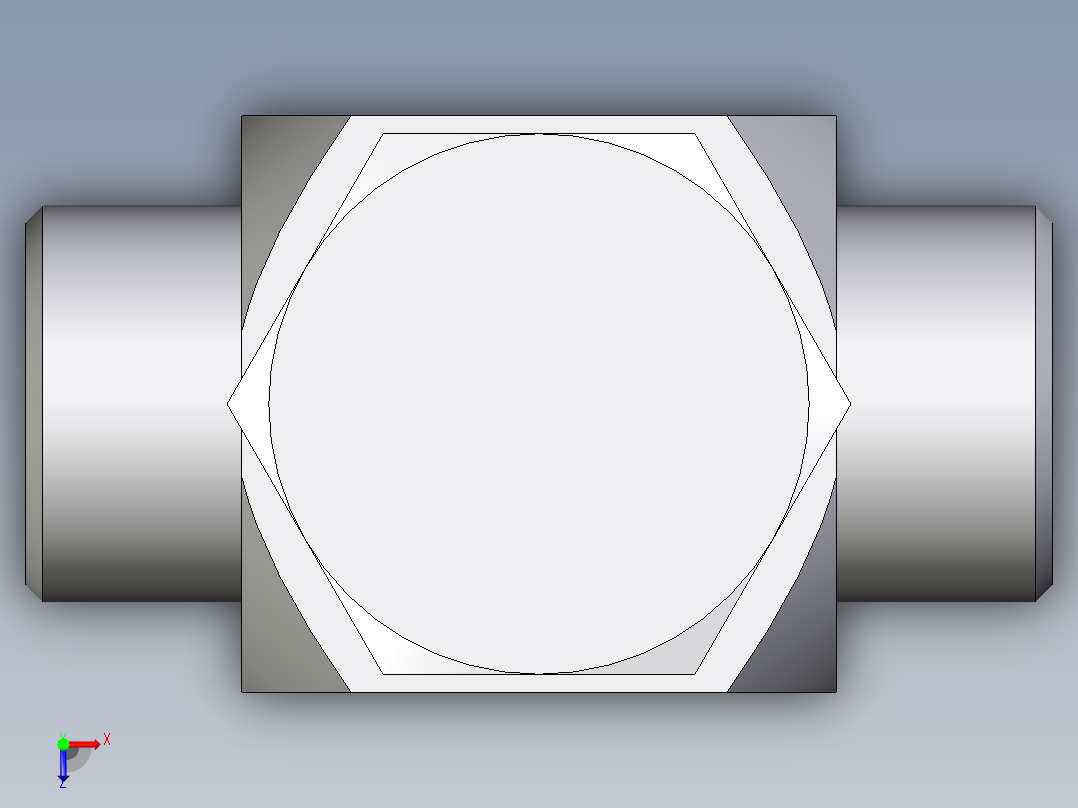 卡套式工业通用硬管接头EO_High_pressure_banjo_tee_TH15LROMDCF俯视图