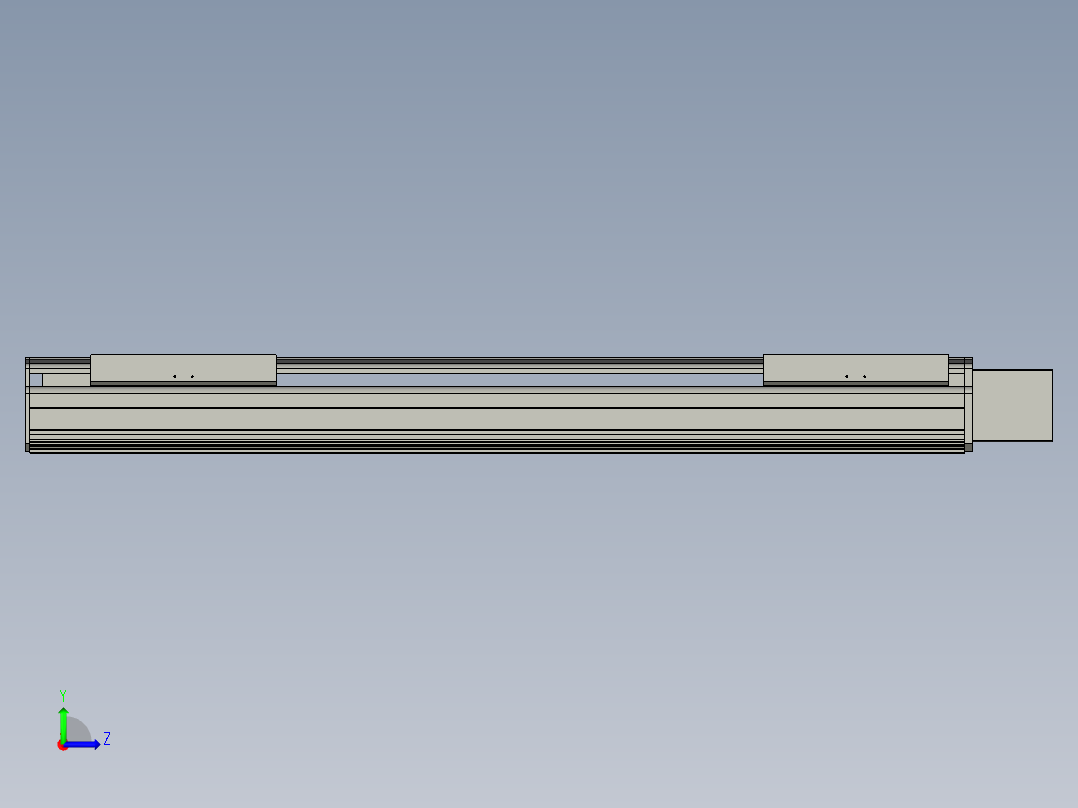 直线模组LHB21-L40-S800-L(B)设计图纸左视图