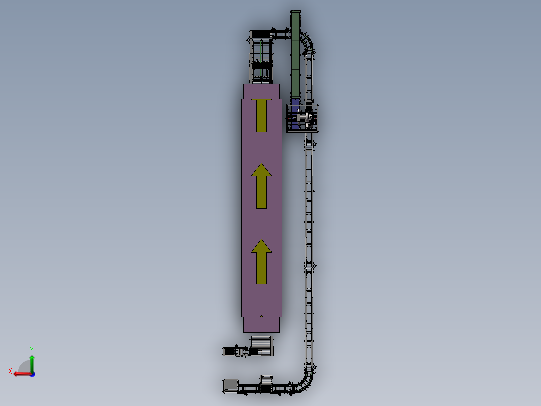 糕点全自动生产线sw18可编辑后视图