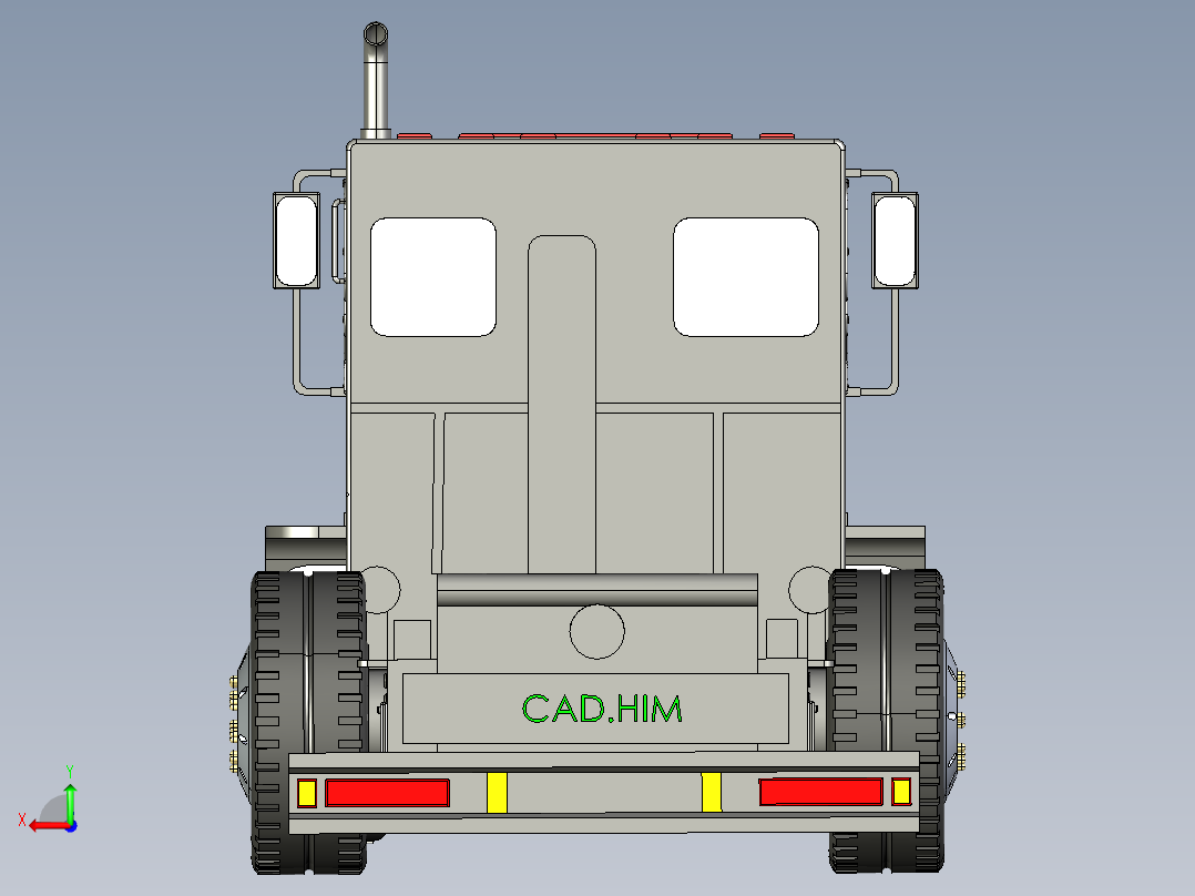 卡车底盘后视图