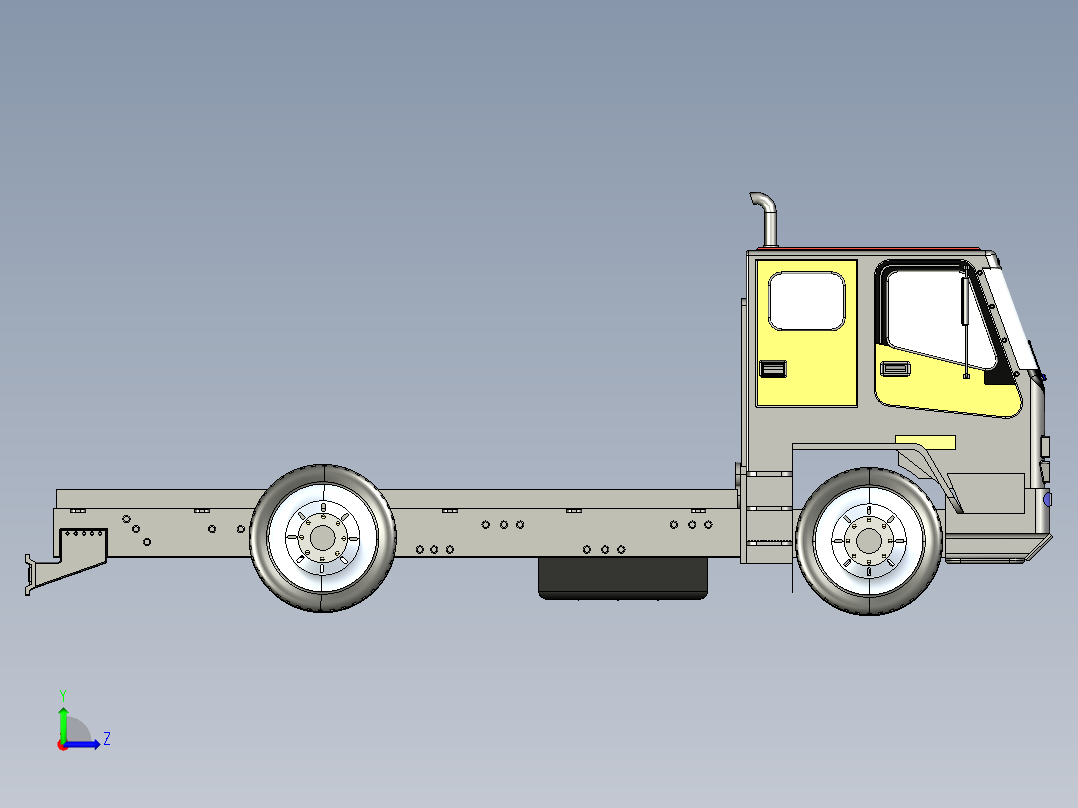 卡车底盘左视图